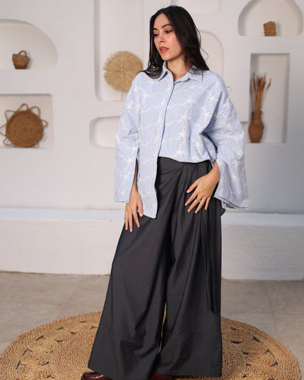Azure Stripe Blouse | Monava