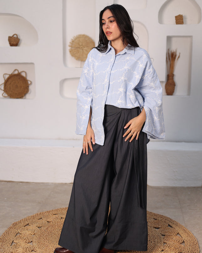 Azure Stripe Blouse | Monava