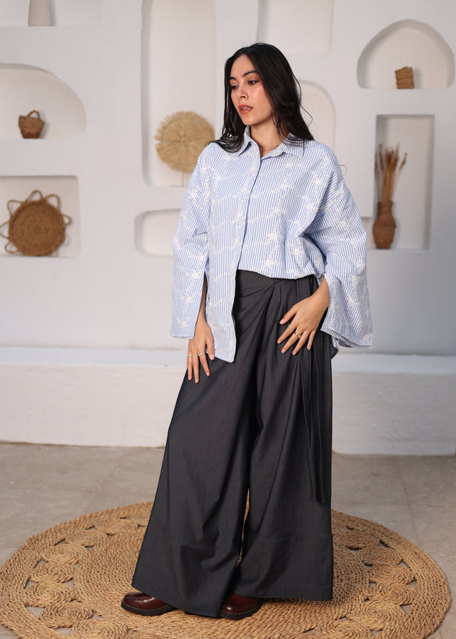 Azure Stripe Blouse | Monava