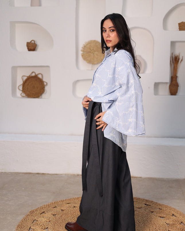 Azure Stripe Blouse | Monava