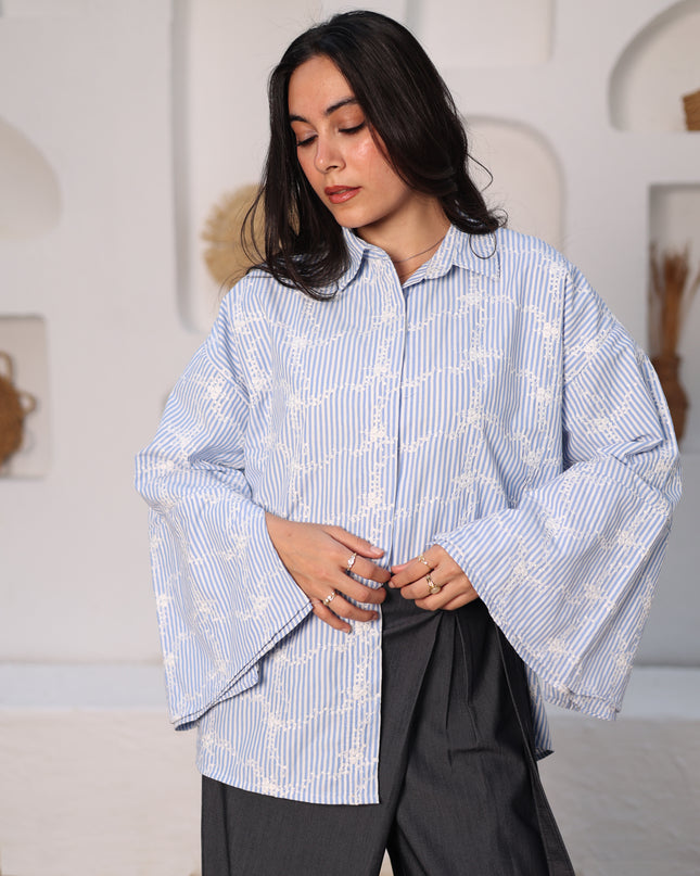 Azure Stripe Blouse | Monava