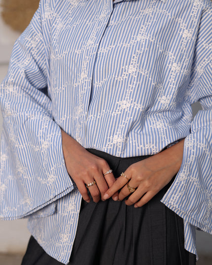 Azure Stripe Blouse | Monava