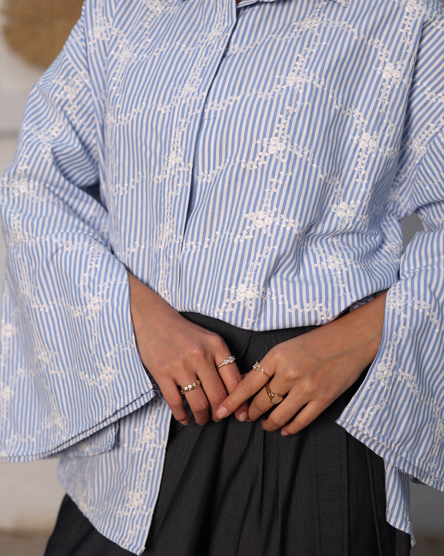 Azure Stripe Blouse | Monava
