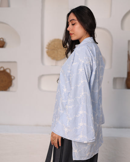 Azure Stripe Blouse | Monava