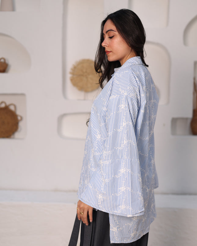 Azure Stripe Blouse | Monava